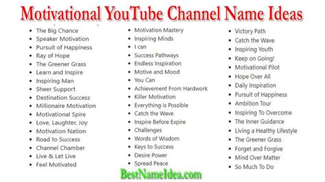 good chanel names|good channel names for relationship.